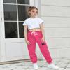 BINPAW Girls Cargo Pants Drawstring Elastic Waist Loose Tapered Jogger Pants with Pockets, Rose Pink, 13-14 Years = Tag 170 view 2
