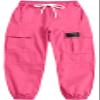 BINPAW Girls Cargo Pants Drawstring Elastic Waist Loose Tapered Jogger Pants with Pockets, Rose Pink, 13-14 Years = Tag 170 view 4