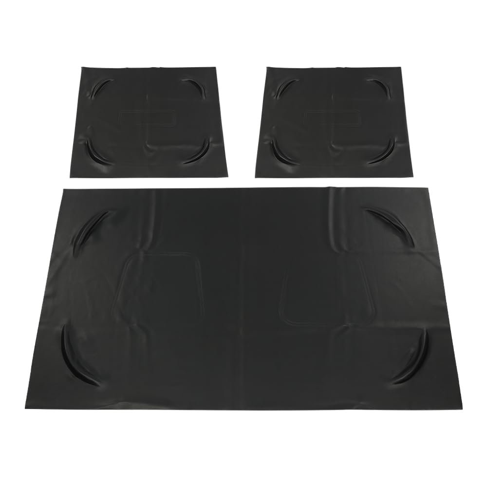 PIT66 Front Seat Covers Compatible with Club Car DS 1982-2000 Golf Carts DS Leather 3 PCS Black