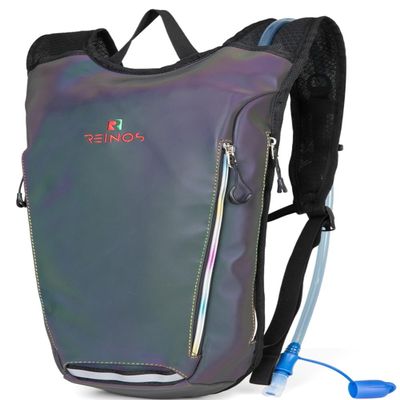 Hydration Backpack Pack with 2L Water Bladder Rave Essentials Lightweight Bag for Hiking, Running Vest, Music Festival for Men Women (Flash)