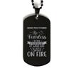 Dog Tag Necklace, Nurse Practitioner, Be Fearless in The Pursuit of What Sets Your Soul on fire, Black Stainless Steel Gift, Inspirational view 1