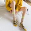NLIADVY Women Floral Sheer Sock, Summer Transparent Flower Ankle Socks, Mid-Calf Crystal Socks (3pair-G,One Size) view 3