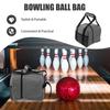 Erice Bowling Ball Bag, Single Bowling Ball Handbag With Padded Ball Holder, Bowling Ball Holder, Bowling Ball Accessories, Double Zipper Design, Portable Bowling Handbag, Gray view 3