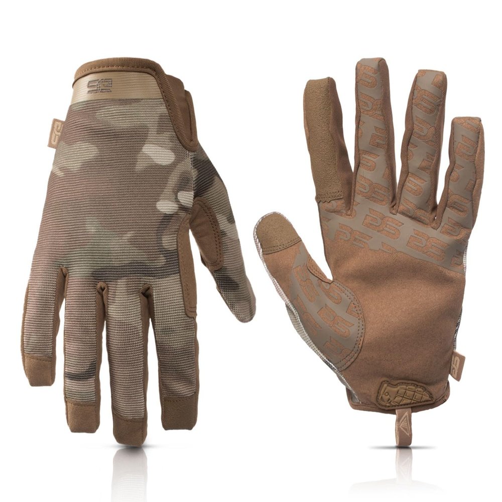 Glove Station The Impulse Tactical Gloves for Men with Touchscreen Compatibility  Suede Leather & Spandex Shooting Gloves for Motorcycle, Airsoft, Paintball & Work Use  Multi-Cam, XL