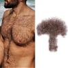 viviaBella Handmade Synthetic Mens Fake Chest Hair, Dark Brown view 1