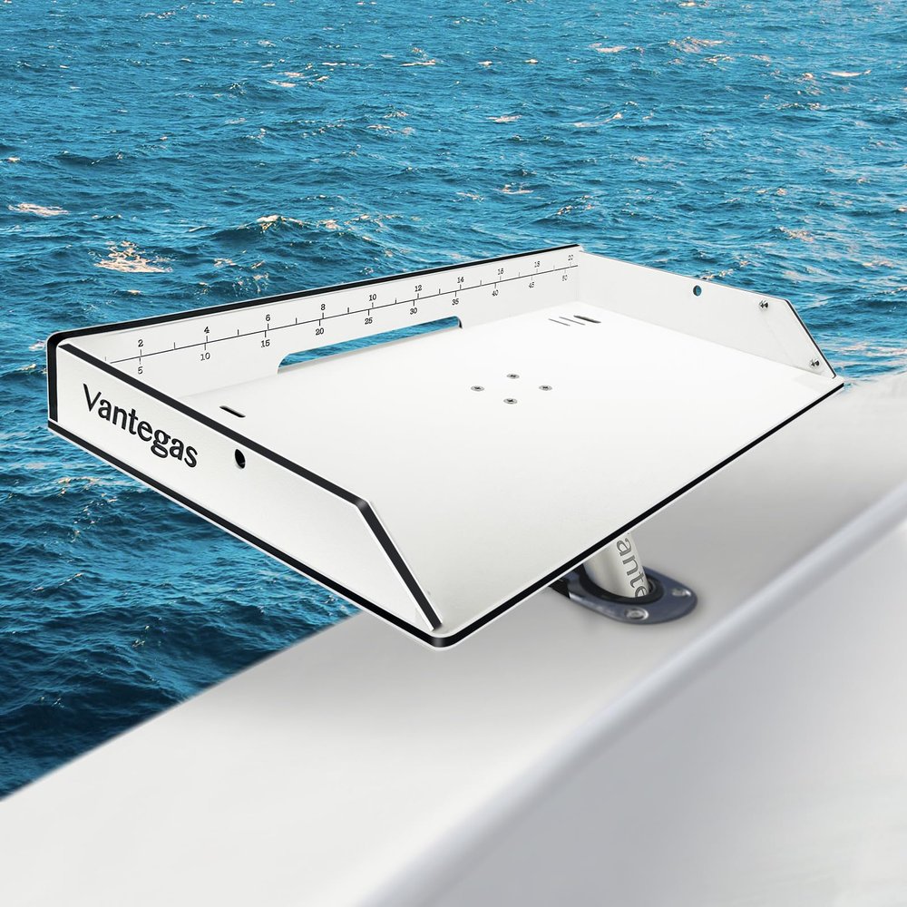 VANTEGAS Boat Cutting Board Bait Table Filet Table with Fish Ruler For Fish Cleaning Station, In Single Rod Holder With Plier Storage and Knife Slot, Marine Accessories For Boats Grill