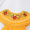 Baby Girls Mexican Dress Sleeveless Off Shoulder Flowers Embroidery Dresses Toddler Traditional Mexico Themed Birthday Party Clothe Cinco De Mayo Outfit Hawaii Holiday Casual Sundress Yellow 3-4T view 3