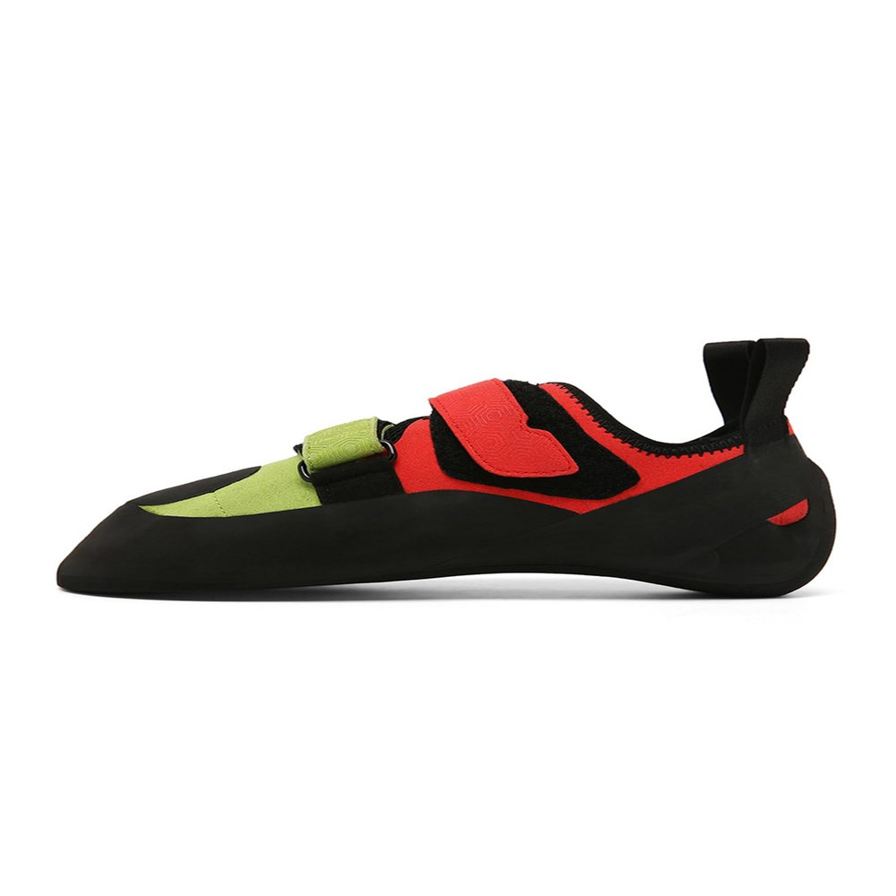 Teenage climbing shoes, indoor climbing shoes,climbing training shoes,non slip, lightweight and breathable climbing shoes-Red and Green-36