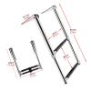 Dock Swim Step Ladder 2 Steps Drop Down Telescoping Boat Ladder, Stainless Steel Portable Swim Step Ladder, Fishing Boat/Dock/Pontoon Ladder, Over Platform Mounting view 4