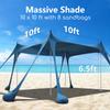 Hylastar Beach Tent, UPF50+ Protection, 10 x 10ft Camping Sun Shelter with 8 Sandbags, Sand Shovel, Pegs, and Stability Poles-Ideal for Fishing, Backyard Fun & Picnics Shelters (Blue) view 2