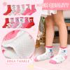 ELUTONG 12 Pairs Toddler Girls Grip Socks Baby Cartoon Non Skid Crew Socks For 0-1/1-3/3-5/5-7Years Babies Infants Toddlers Kids Gifts view 2