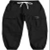 BINPAW Girls Cargo Pants Drawstring Elastic Waist Loose Tapered Jogger Pants with Pockets, Black, 9-10 Years = Tag 150 view 4