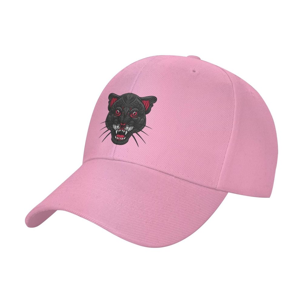 Adjustable Roaring Panther's Head Baseball Caps for Men Women Hat Truck Driver Hats Funny Baseball Cap Pink