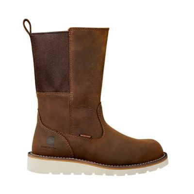 Carhartt Footwear FW1234-W Women's Waterproof 10-Inch Wellington Wedge Boot, Brown - 9 M