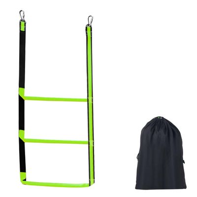 3-Step Boat Rope Ladder - Heavy Duty Assist Boarding Marine Rope Ladder - Portable Foldable Boat Ladders for Inflatable Boats, Kayaks, Motorboats, Canoes - Includes Storage Bag (Green)