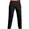 JEsilunmaMY Men's Flat-Front Comfort Casual Pants Relaxed Fit Straight Linen Pants Solid Color Work Pants Loose Trousers (Black,Medium) view 1