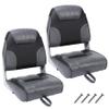 GAOMON 2 Pack Boat Seats Low Back,Boat Seats Stainless Steel Screws Included,Fold-Down Fishing Boat Chair with Thickened Sponge Padding and Hinge for Sightseeing Boat,Speedboat, Canoe(2 Seats) view 1
