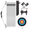 LWANO 42" Bow and Arrow Set for Kids, Archery Beginner Gift with 10 Arrows, 5 Target Face for Backyard Game (Black) view 1