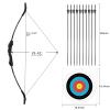 LWANO 42" Bow and Arrow Set for Kids, Archery Beginner Gift with 10 Arrows, 5 Target Face for Backyard Game (Black) view 3