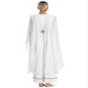 easyforever Women's Greek Costume Metallic Gold Trim Robes Dress Roman Empress Toga Dress Up White 3X-Large view 2