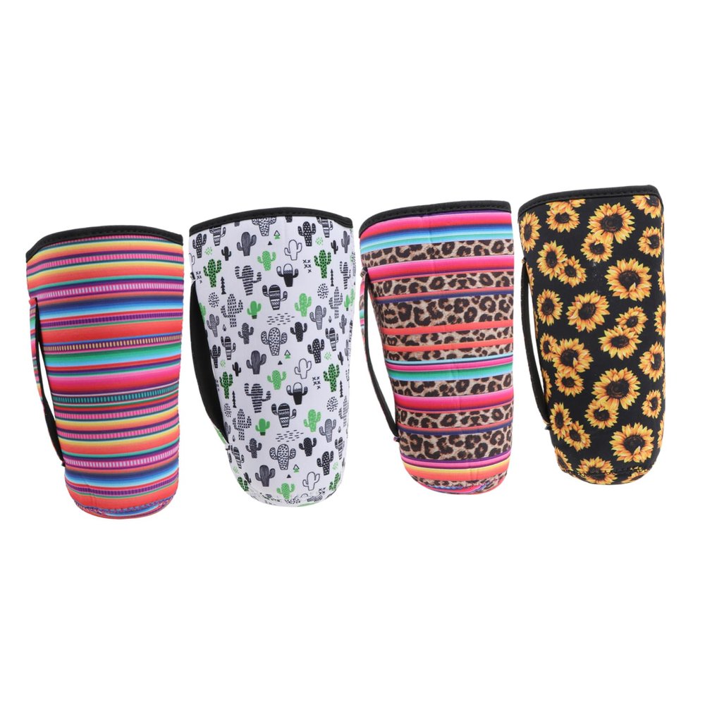 Zerodeko 4pcs Neoprene Insulated Bottle Covers Vehicle-Mounted Cup Sleeves Thermal for Outdoor Activities Lightweight Easy to Clean