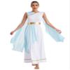 easyforever Women's Greek Costume Metallic Gold Trim Robes Dress Roman Empress Toga Dress Up Light Blue X-Large view 2
