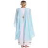 easyforever Women's Greek Costume Metallic Gold Trim Robes Dress Roman Empress Toga Dress Up Light Blue X-Large view 4