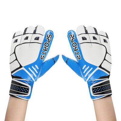 haozaikeji Adult Soccer Gloves Men Football Handwear Boy Soccer Training Gloves Adjustable Player Hand Protector (Blue)