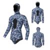 Dressnu Snorkeling Swimming Long Sleeve Split Wetsuit 3mm Coldproof Warm Stretch Surfing Suit Blue Camouflage M view 4