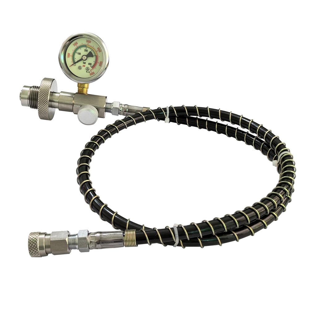 Aopkeo Paintball PCP Airsoft Tank G5/8(5/8BSPP) DIN Fill Station Filling Connector HPA Diving Scuba Refill Stations with 37Inches Hose