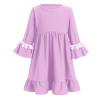 Abayas for Baby Girls Abaya Dubai Turkey Kaftan Prayer Maxi Dress and Full Cover Pom-Poms Hijab Toddler Muslim Long Sleeve Arabian Robe Ramadan Modest Islamic Clothes Clothing Lavender 18-24 Months view 3