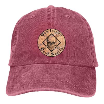 Oak Island Nova Scotia Arrows and Skull Baseball Cap Man Woman's Adjustable Trucker Cap Washable Sun Hat Red