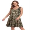 BELAROI Plus Size Dresses for Curvy Women Casual Summer Sundress Beach Swimsuit Coverup with Pockets V Neck Button Leopard Print Swing Sleeveless T-Shirt Tank Dress (3X,Flower30) view 2