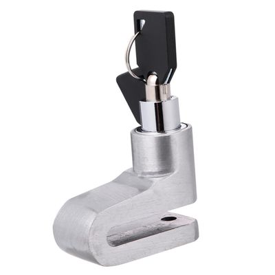 Sosoport 1pc Disc Brake Lock for Motorcycle and Bike Theft Silver Lock Compact Design for for Motorbikes and Scooters