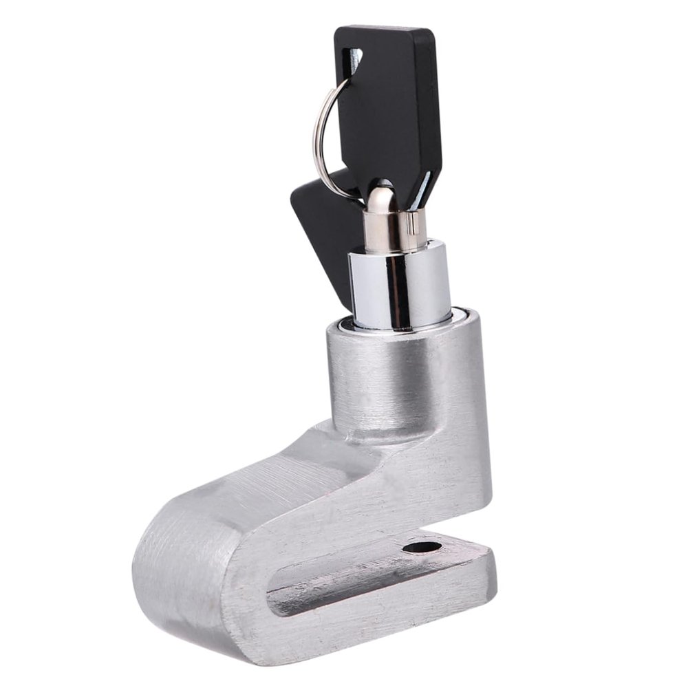 Sosoport 1pc Disc Brake Lock for Motorcycle and Bike Theft Silver Lock Compact Design for for Motorbikes and Scooters