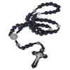 JUXINGDAZYF Rosary Beads Handmade Wooden Rosarios Catolicos Metal Cross For Catholic Or Christian Gift(Pine Black) view 1