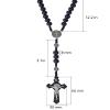 JUXINGDAZYF Rosary Beads Handmade Wooden Rosarios Catolicos Metal Cross For Catholic Or Christian Gift(Pine Black) view 2