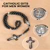 JUXINGDAZYF Rosary Beads Handmade Wooden Rosarios Catolicos Metal Cross For Catholic Or Christian Gift(Pine Black) view 3
