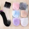 YOLAI 1 Pair Women'S Mesh Sheer Socks Ankle High Socks Lace Socks Lightweight Transparent Novelty Crew (Blue, One Size) view 2