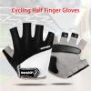 ANJMEICH Sports Gloves Men Fitness Women Equipment Training Gloves Anti-Slip Single Lever Cycling Half Finger Gloves Anti-Slip Abrasion Shock Absorption (Red) view 2
