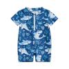 Hnyenmcko Infant Baby Boy Girls Rash Guard Swimsuit Short Sleeve Zipper Bathing Suit Toddler One Piece Swimwear Sunsuit (F-Blue 11, 3-6 Months) view 1
