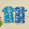 Hnyenmcko Infant Baby Boy Girls Rash Guard Swimsuit Short Sleeve Zipper Bathing Suit Toddler One Piece Swimwear Sunsuit (F-Blue 11, 3-6 Months) view 2