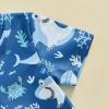 Hnyenmcko Infant Baby Boy Girls Rash Guard Swimsuit Short Sleeve Zipper Bathing Suit Toddler One Piece Swimwear Sunsuit (F-Blue 11, 3-6 Months) view 4