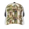 Antique Building with Roman Olive Branch and Greek Breathable Design Baseball Cap-Casual Outdoor Hat with Mesh Back,Fashionable and Stylish view 3