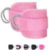 Anemeeoke Ankle Straps for Cable Machine 1Pair, Kickbacks Glute Workouts, Lower Body Exercises, Adjustable Leg Straps with Neoprene Padding Women -pink
