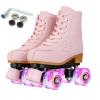Silvertree Roller Skates for Women and Girls PU Leather High-top Adult Roller Derby Skates Wheels Light Up Roller Skates Four-Wheel Shiny Roller Skates for Girls Boys Men Unisex view 1