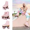 Silvertree Roller Skates for Women and Girls PU Leather High-top Adult Roller Derby Skates Wheels Light Up Roller Skates Four-Wheel Shiny Roller Skates for Girls Boys Men Unisex view 2