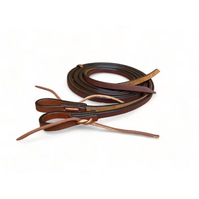 MOUSM 100% Real Genuine Argentina Cow leather Reins (7 feet Length, Chocolate Brown, 5/8" inch width)