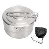 TITA-DONG 1.5L Camping Pot, Durable Hard 304 Stainless Steel Camping Cookware Set, Folding Handle Stable Camping Cook Pot with Lid for Outdoor Mountaineering Backpacking Hiking Picnic view 1