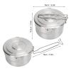 TITA-DONG 1.5L Camping Pot, Durable Hard 304 Stainless Steel Camping Cookware Set, Folding Handle Stable Camping Cook Pot with Lid for Outdoor Mountaineering Backpacking Hiking Picnic view 2